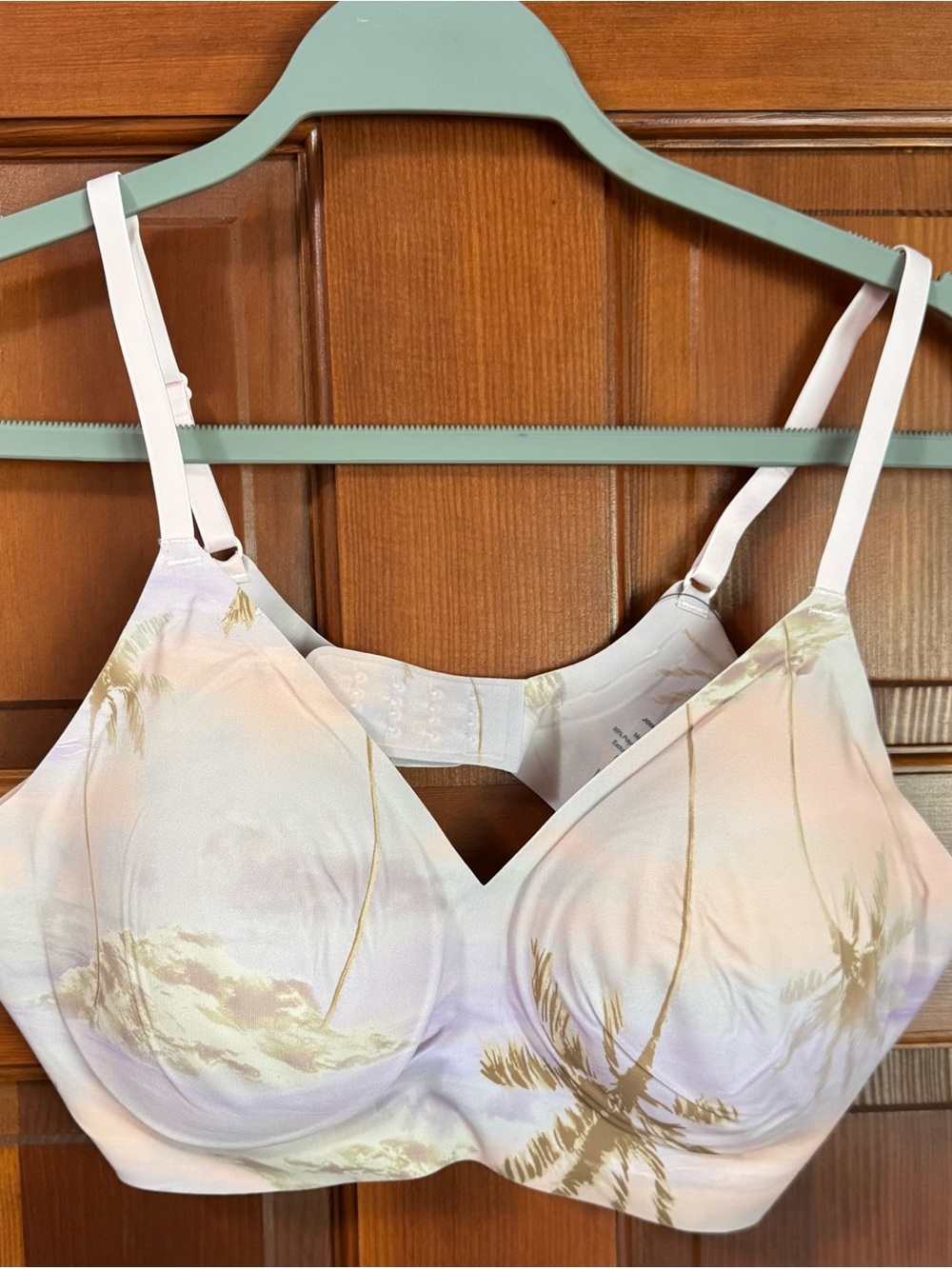 EBY Wireless Palm-Print Relief Bra in Pastel Tropical